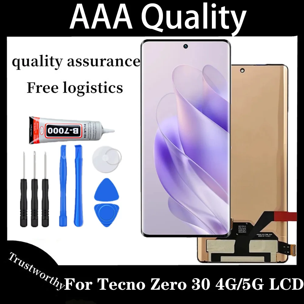 

100% Tested AMOLED 6.78'' For Infinix Tecno Itel Zero 30 4G 5G X6731 X6731B LCD Display Touch Screen Digitizer Assembly Parts