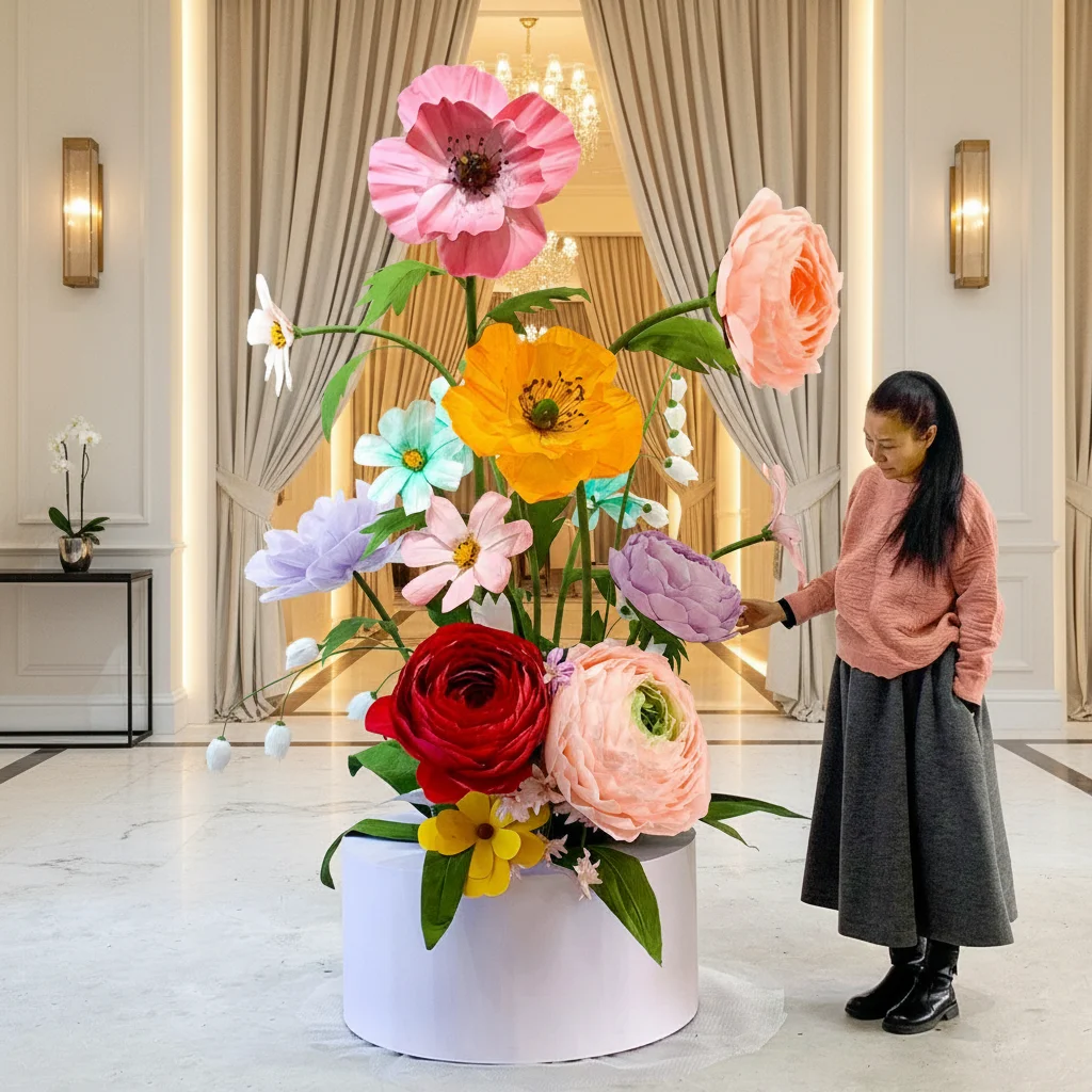 Customizable Giant Artificial Paper Bouquets Handmade Flying Flowers For Mother's Day Graduation Celebrations Event Shop