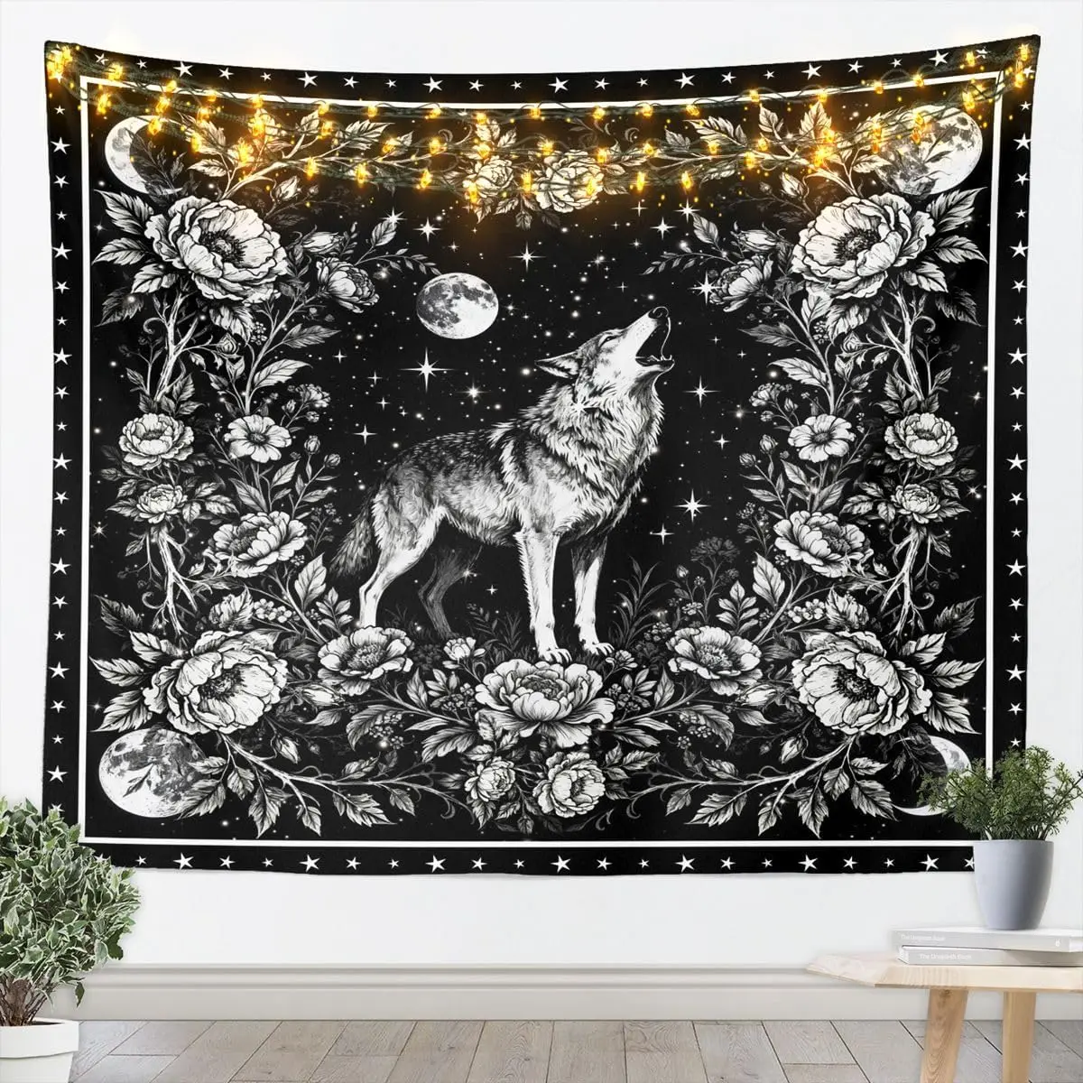 Bohemian Tapestry for Bedroom | Sun and Moon Wall Tapestry Aesthetic Antique Decor Cosmic Galaxy Tapestries, Universe Stars