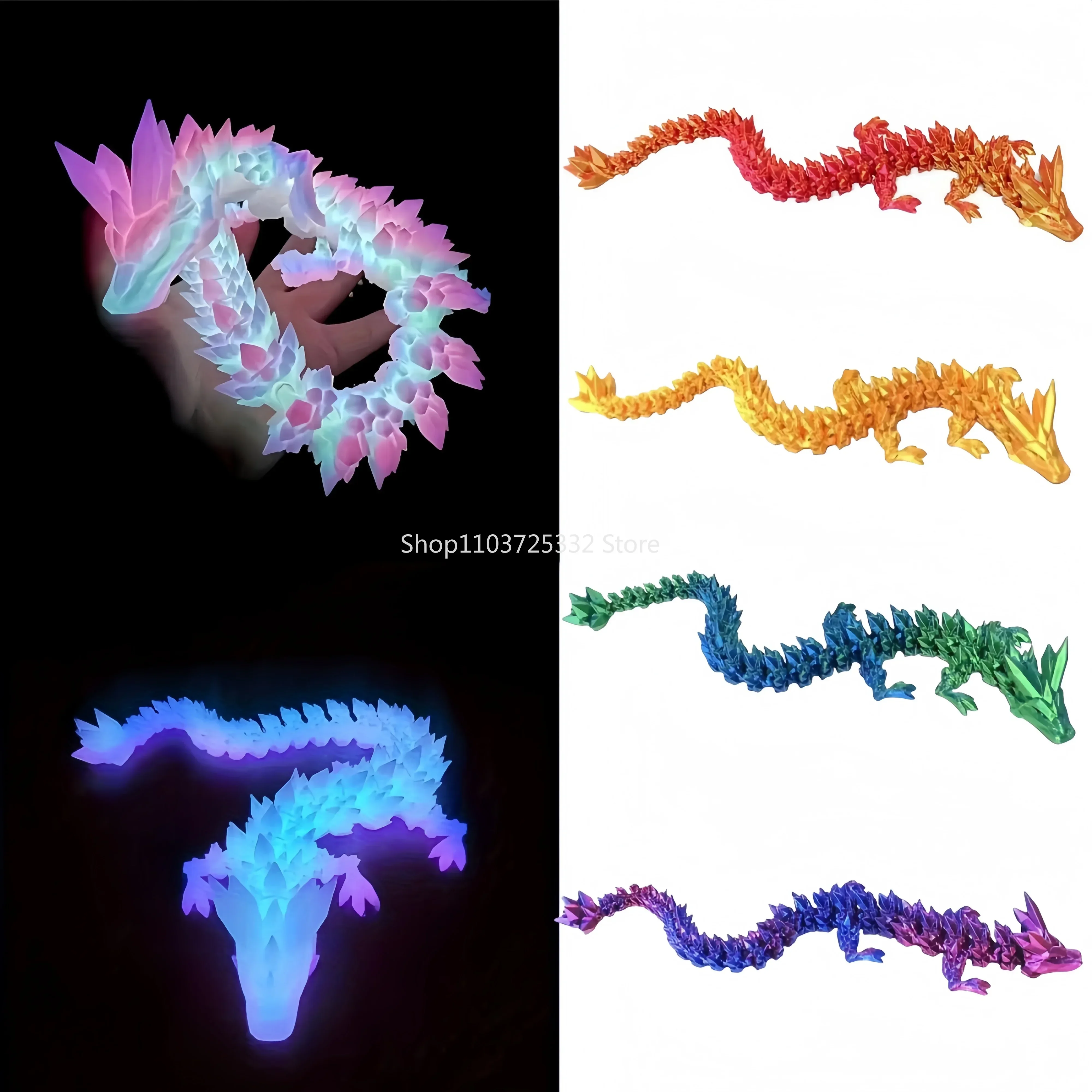 Leuchtendes Spielzeug, 3D-gedruckter Drache, leuchtet im Dunkeln, fliegender Drache, drehbar, bewegliche Flügel, Drachen, Heimbüro, Ornamente, Kindergeschenk