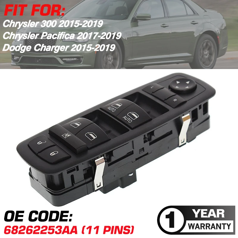 68262253AA Electric Power Car Window Control Switch Button For Chrysler 300 Chrysler Pacifica Dodge Charger 2015-2019 68262253AB