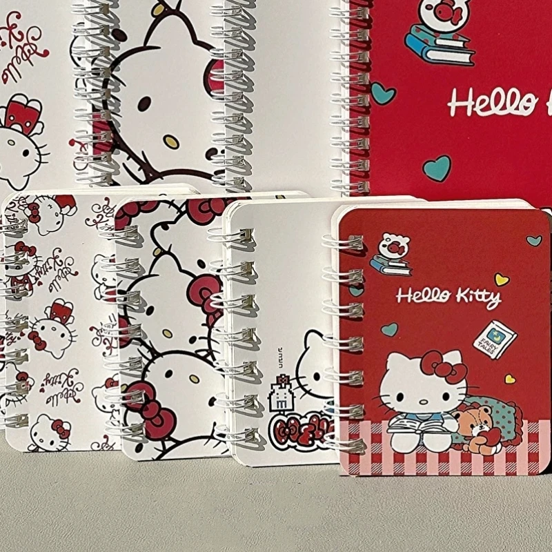 دفتر صغير A7 لفائف مرحبا كيتي دفتر 1/4 قطعة/المجموعة مذكرات رسم كتاب اللوازم المدرسية القرطاسية يخدش مذكرات #4