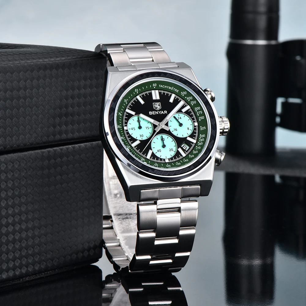 New BENYAR Men's Quartz Watch Multi-function Calendar Fashion Simple Waterproof Luminous Business reloj hombre  Watches for Man