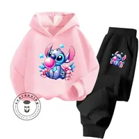 Cheap Popular Simple Stitch Long Sleeve Boy Girl Casual Wear Fun Graphics Everyday Style Energetic Spring Fall Sweatshirt Set