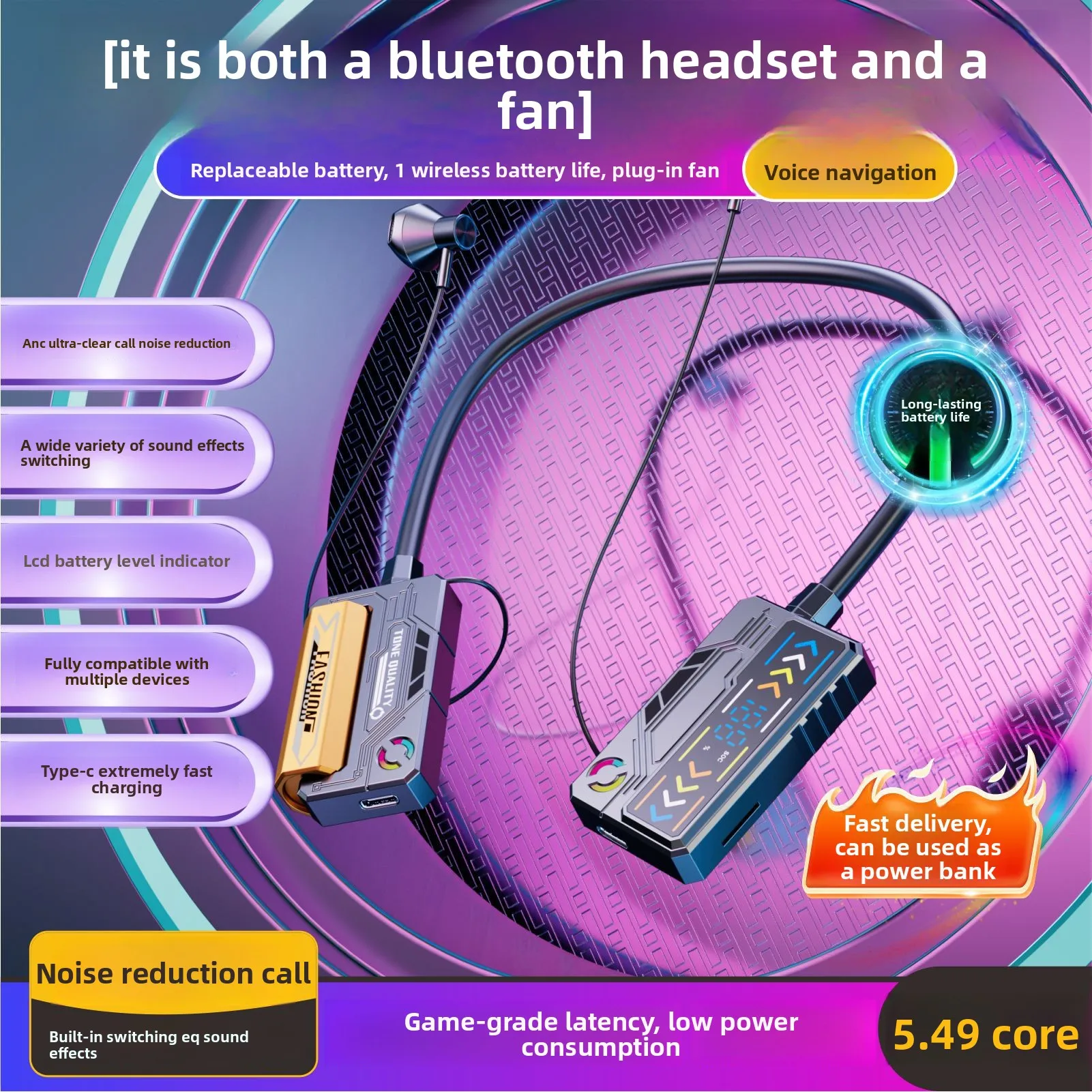 Christmas Bluetooth Headset Replaceable Large Battery Long Life Heavy Bass Wireless Earbuds for Sports Outdoor Takeaway