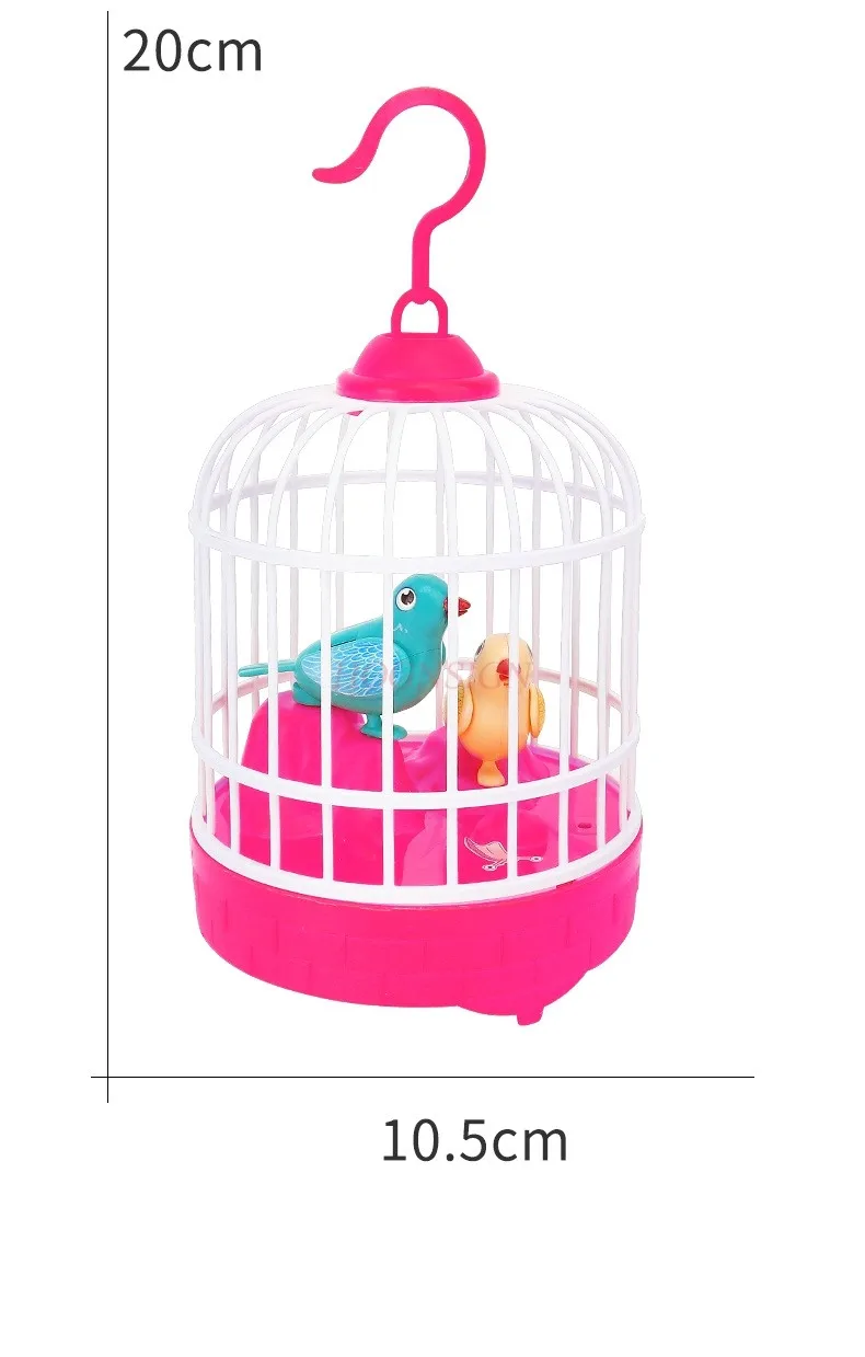Gaiola de pássaros de indução de luz elétrica brinquedos infantis aprendendo a falar simulação pássaros controlados por voz