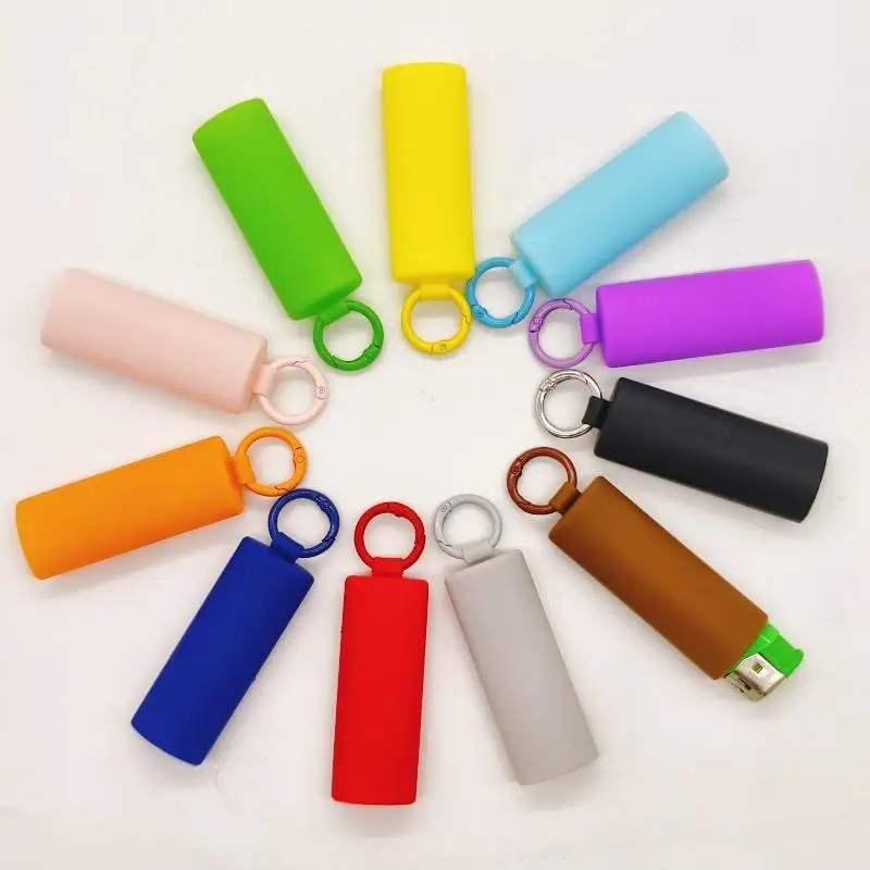 Snap‑Fit Protective Case Cover Compatible With J6 Refillable Lighters Silicone Lighter Holder With Keychain For J6 Lighters,