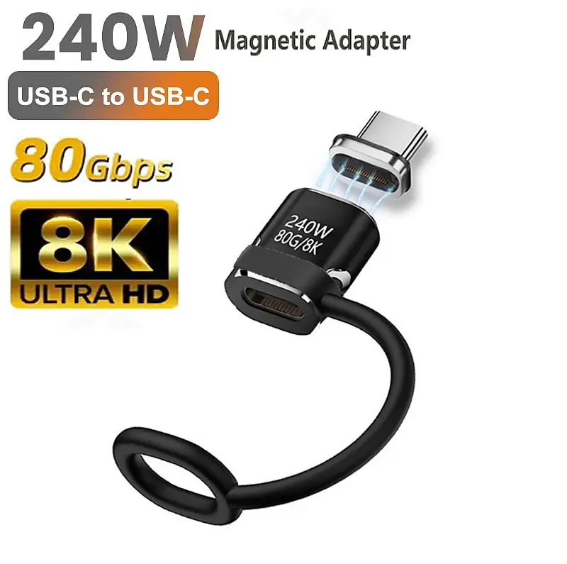 240 W USB-C-Magnetadapter, Typ-C-Kabel in magnetischem Ladekabel, PD-Schnellladung für iPhone/iPad Pro/Rog Ally/Tablet