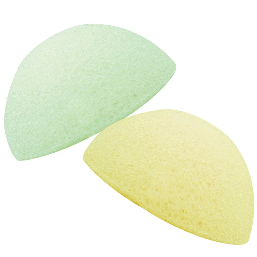 2 Stuks Gezichtsreinigingsspons Konjac Spons Dubbelzijdig Exfoliërende Gezicht Wassen Tool Voor Gevoelige Huid Reiniging Body Scrubber