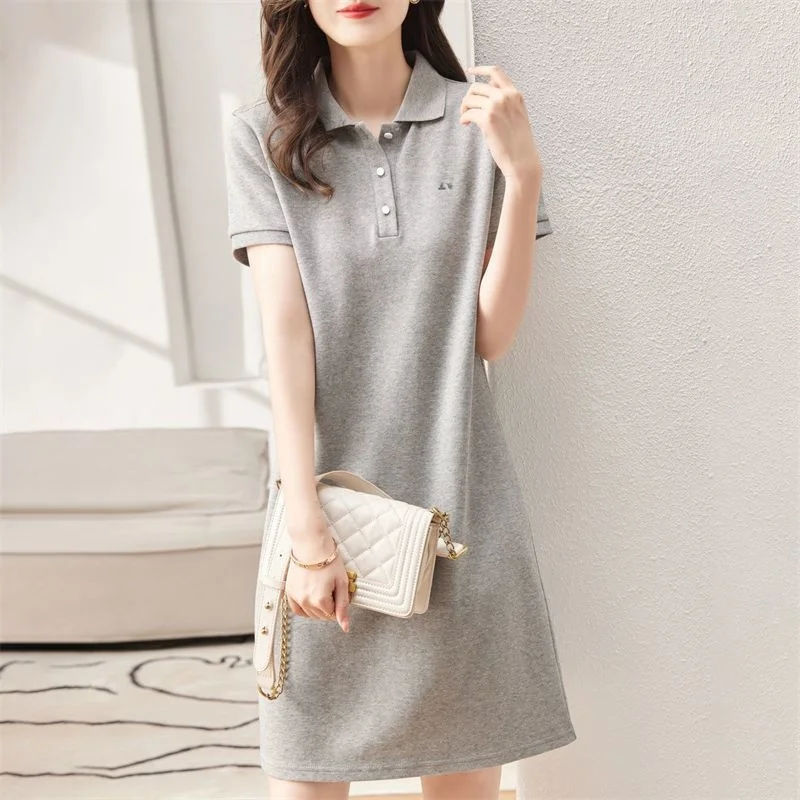 Jupe décontractée pour femme, nouvelle collection été, ample, style A, jupe courte, t-shirt, style français, bouton, taille mi-haute, imprimé