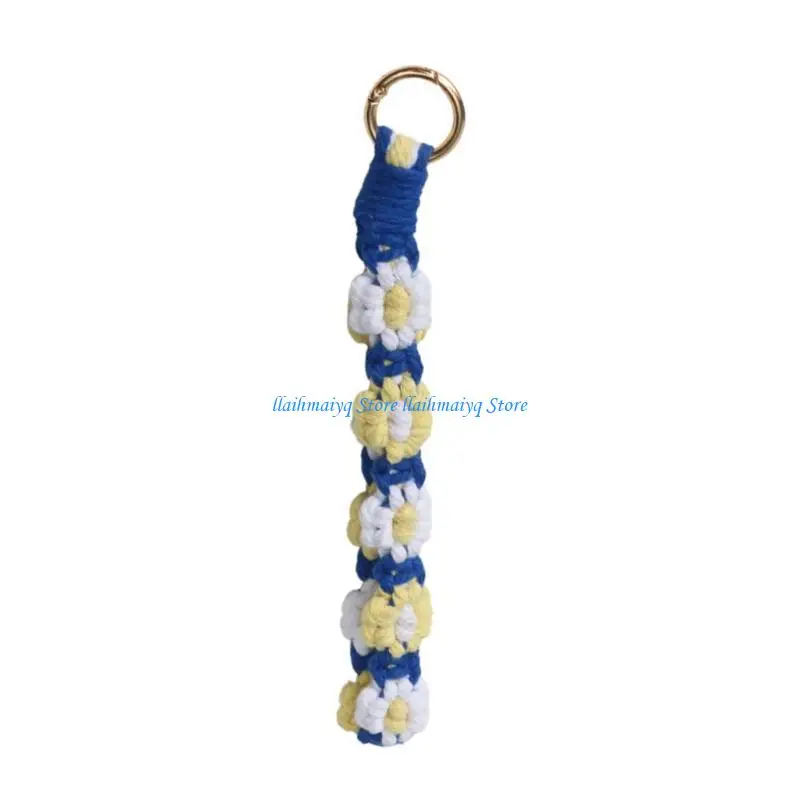 573B Unique Handcrafted Keychain Cotton Rope Flower Decorative Functional Item
