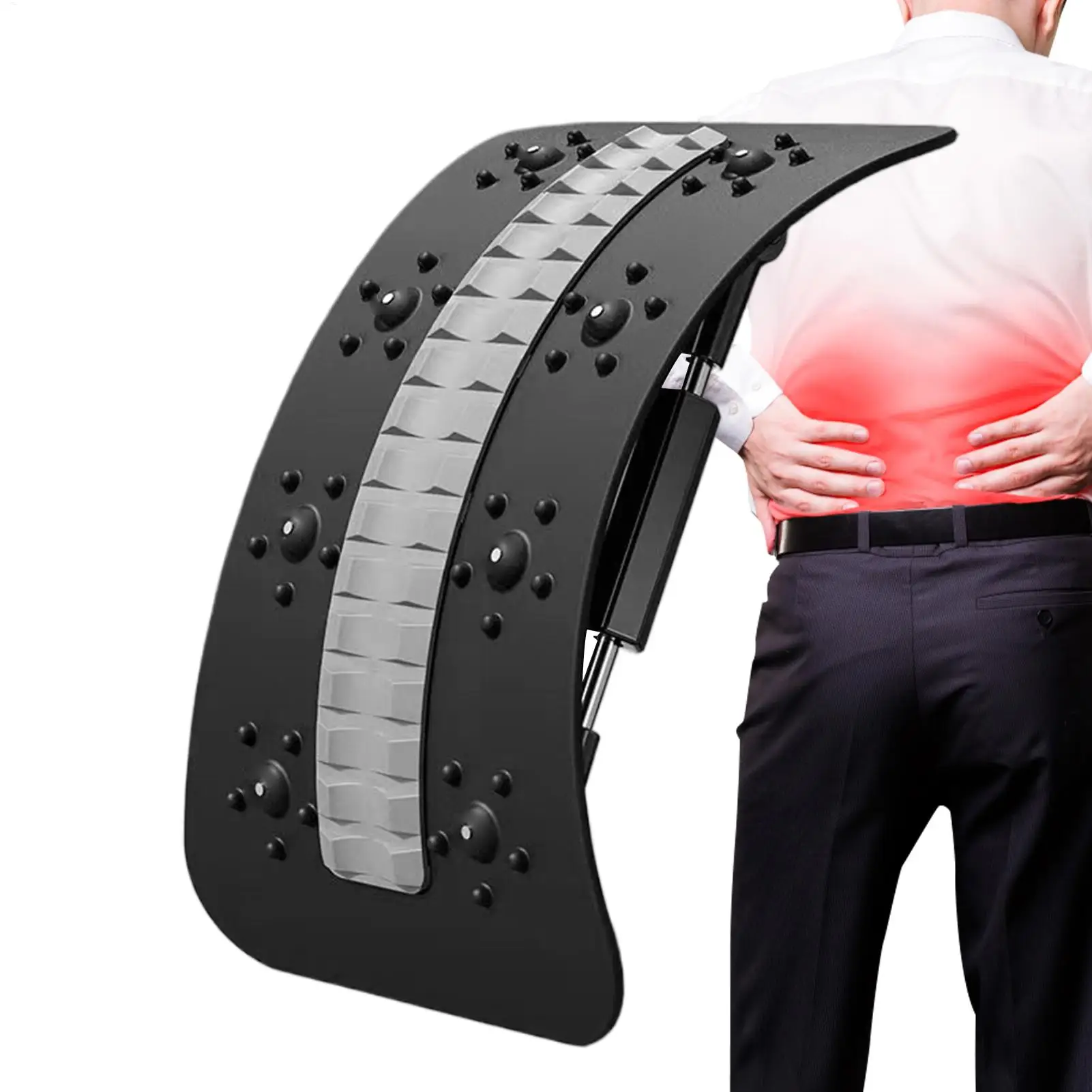 Back Stretcher Adjustable Back Stretcher Massager Waist Support Relieving Board Lower & Upper Back Support for Workout Recovery