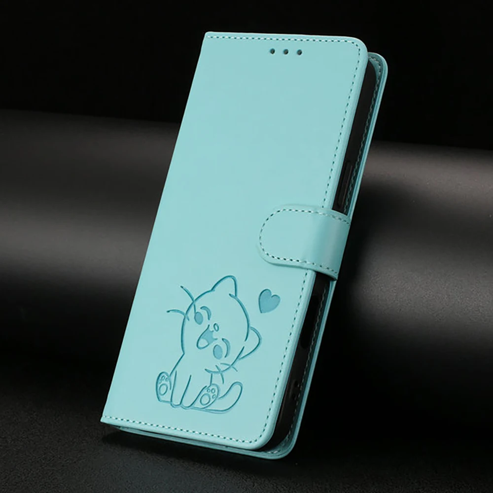 

For Poco X7 M7 F7 Pro 5G 3D Emboss Cat Leather Wallet Case For Xiaomi Poco F7 Ultra Luxury Cover Mi Phone M7 Plus F7 X7 Funda