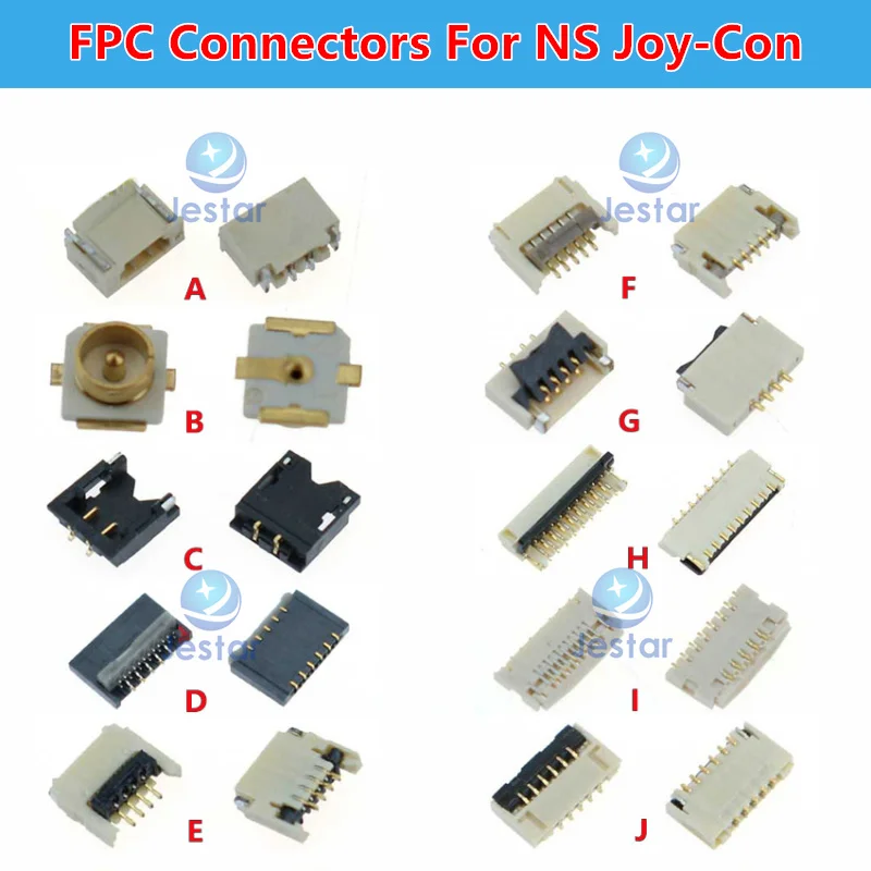 5pcs FPC Connectors For Nintend Switch NS Joy-Con PCB Board Flex Cable Connector Socket Clip Spare Parts