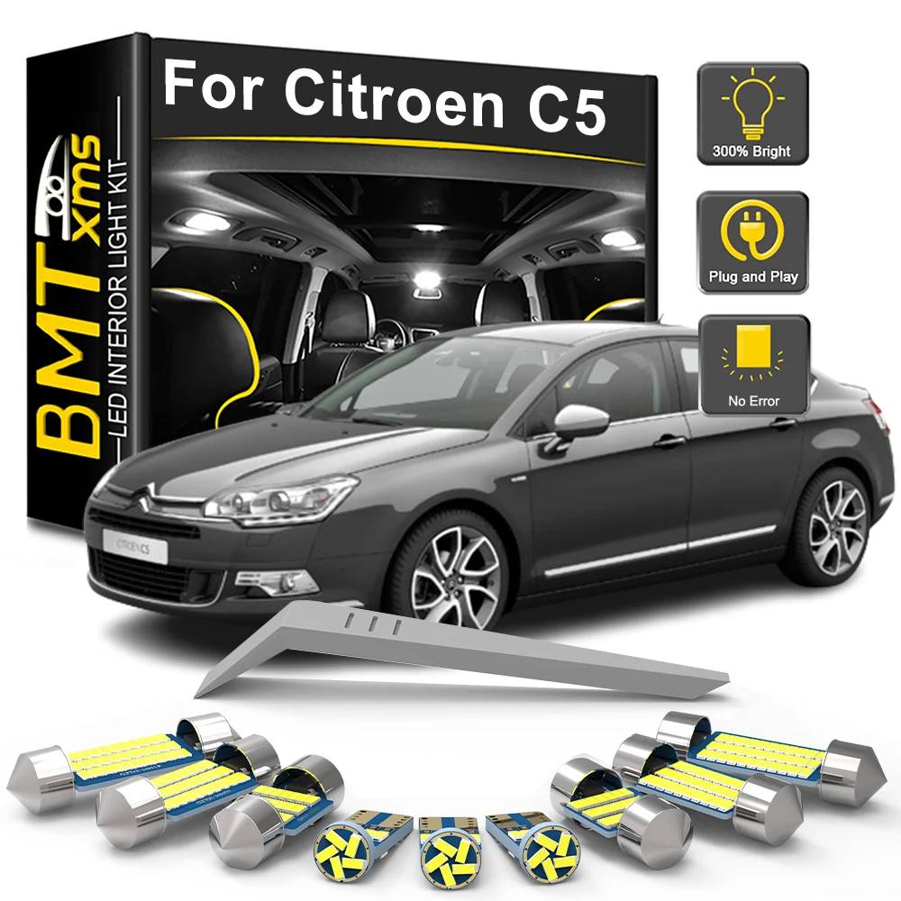 BMTxms LED Interior Light Bulb Kit For Citroen C5 I C5 II 2000-2013 2014 2015 2016 2017 Canbus Car Dome Map Trunk Vehicle Lamp