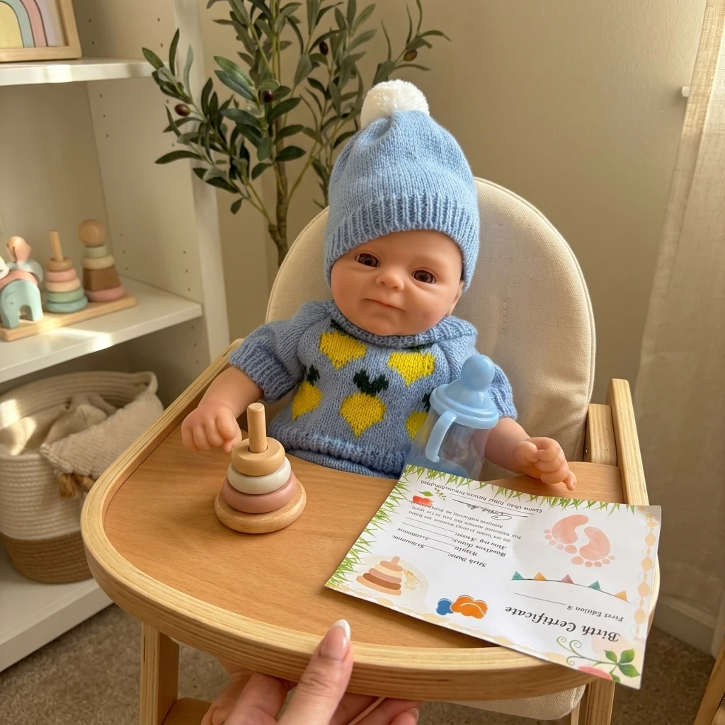 13 Inch Realistic Silicone Doll Handmade 3D Painted Skin Reborn Newborn Baby Doll Perfect Birthday Gifts