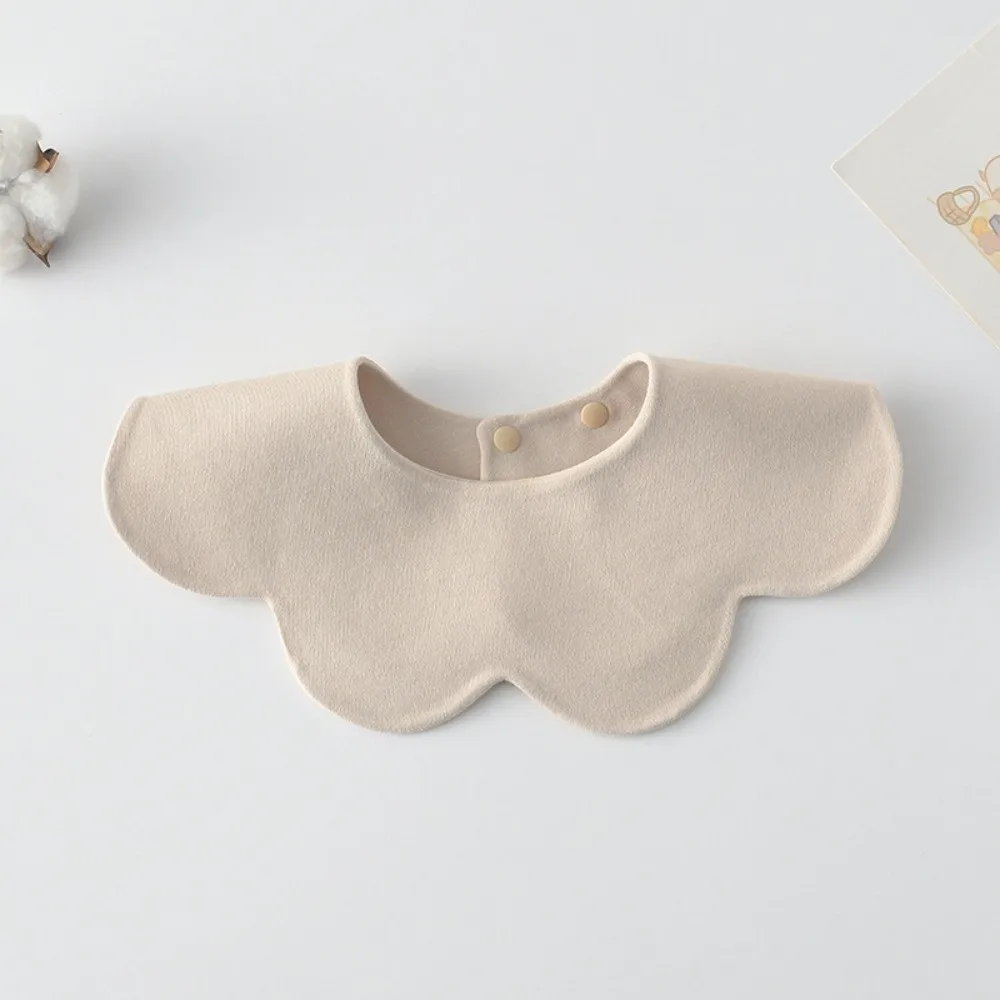Solid Color Baby Feeding Bib Double-sided Wearing Petal Design Drool Burp Cloth Soft Cotton Comfortable Cotton Saliva Towel