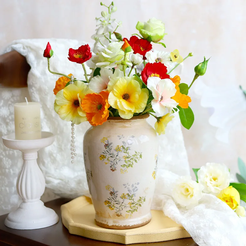 Vintage-style retro ceramic vase, available for purchase in bulk, suitable for flower arrangements, high-end hydroponic flower h