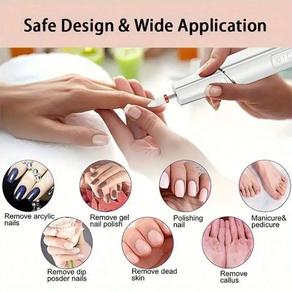 1 أو 5 قطعة/المجموعة/مجموعة لقم تلميع الأظافر السيراميكية، لقم ثقب الأظافر، فرشاة تنظيف تلميع الأظافر، مزيل الباديكير لجل الأكريليك #4