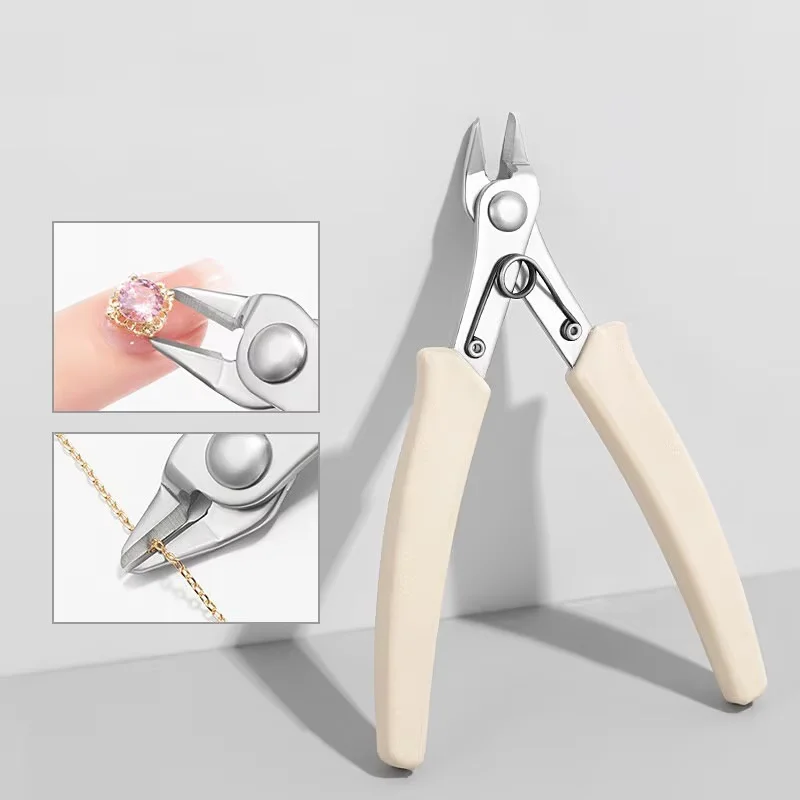 

New Model Flat-Nose Diamond Removal Pliers Metal Chain Cutting Zircon Jewelry High Force Cutter Small Clipper for Removin