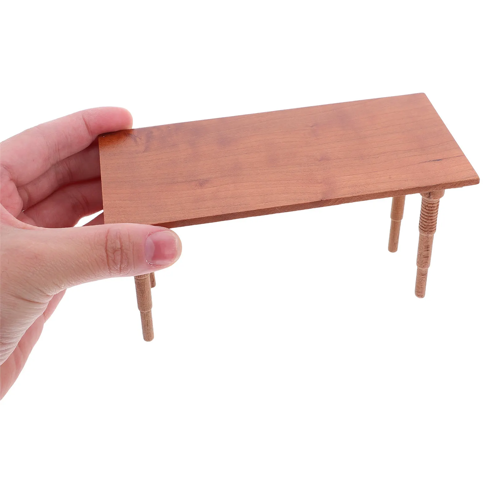 

Miniature Wooden Dining Table 1:12 Scale Cherry Wood Mini Kitchen Play House Furniture Accessories for Dollhouse