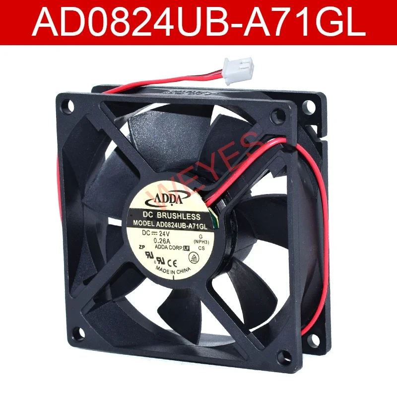 Для ADDA AD0824UB-A71GL DC24V 0,26A 80*80*25 мм двухлинейный охлаждающий вентилятор