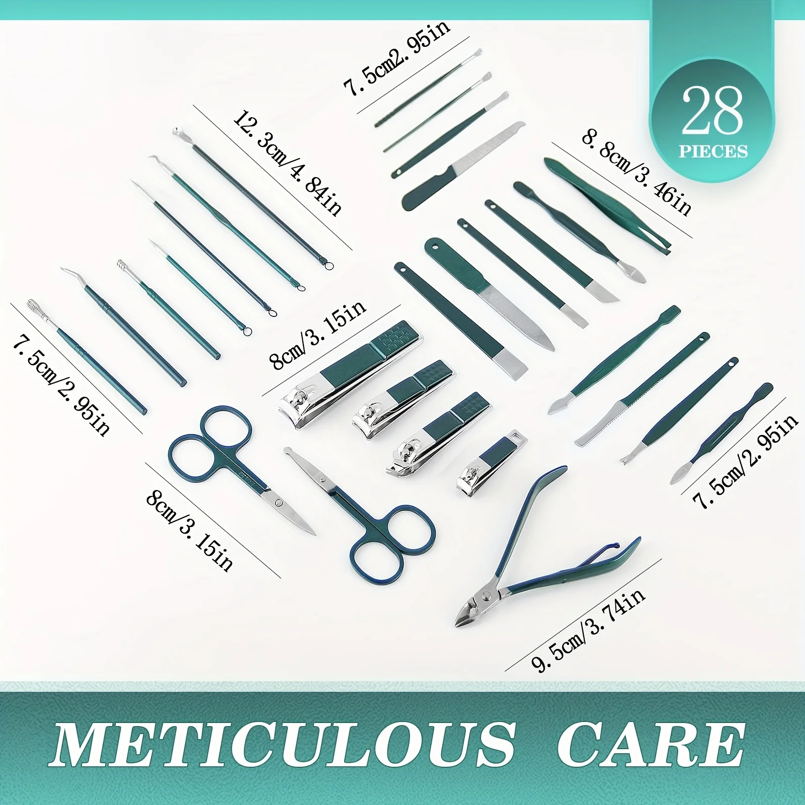 28pcs Manicure set Men Personal Care Tools Accessories Finger and Toe Nail Clippers Kit Professional Manicure Pedicure Kit