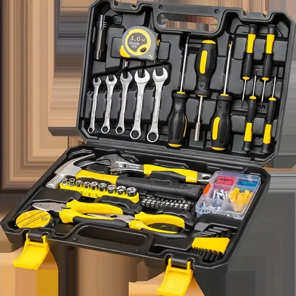 Set di utensili Degreat da 88 pezzi, kit di utensili manuali per uso domestico, con valigetta in plastica per riparazioni auto e domestiche