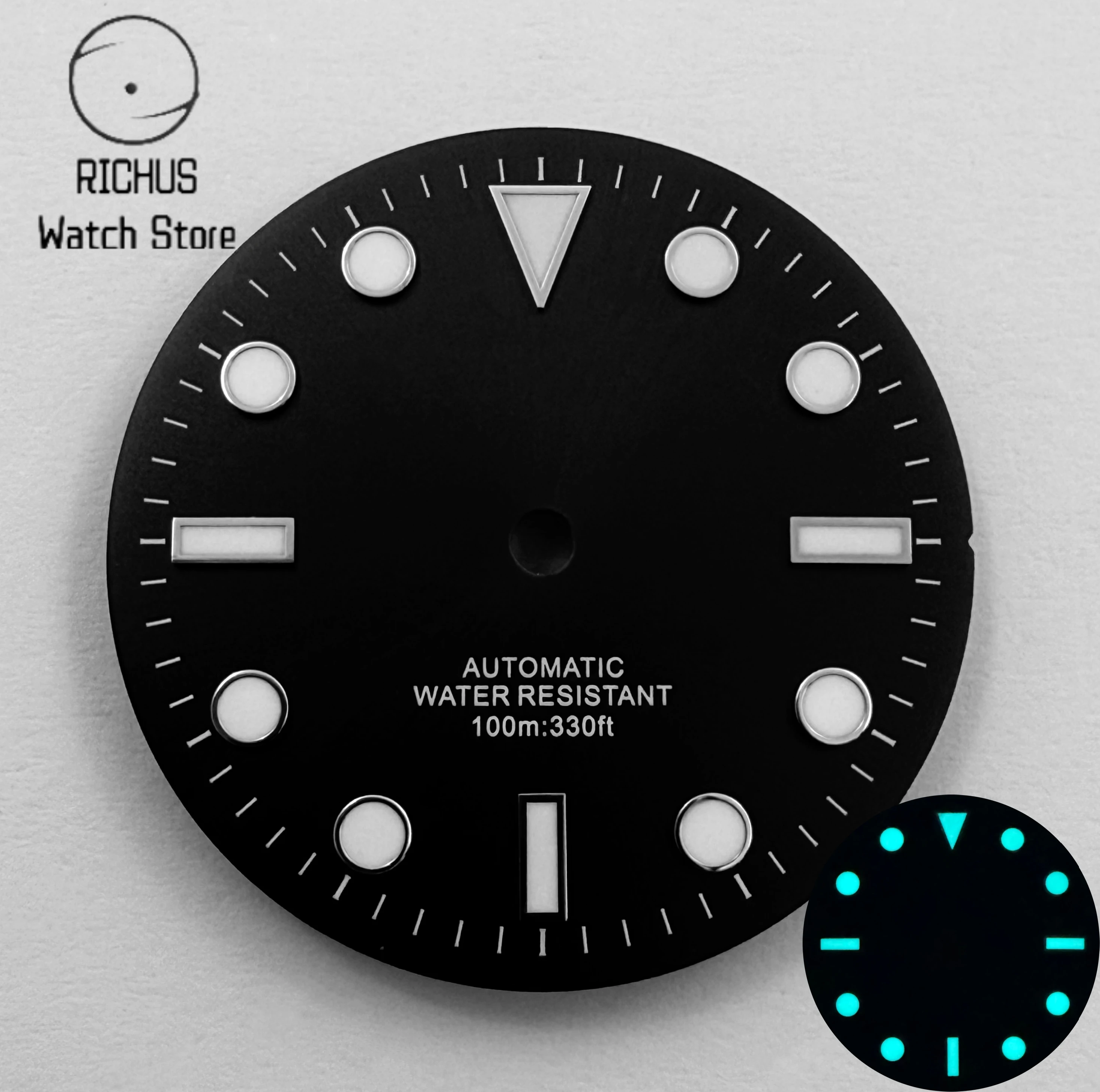 29mm Sterile Watch Dial Hands Set Ice Blue Luminous Fit VH31 NH35 NH36 ETA2824 2836 Miyota 8205 8215 DG2813 Movement