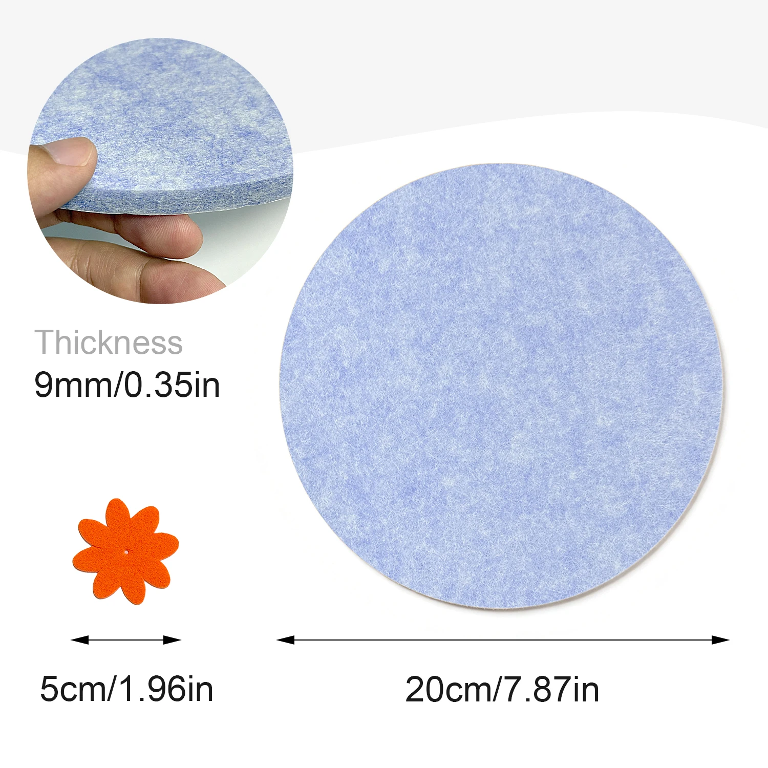 Wall Specific Round Self Adhesive Felt Bulletin Board 4 Same Color Pcs 20cm Diameter 9mm Thickness Christmas Home Decor Panel