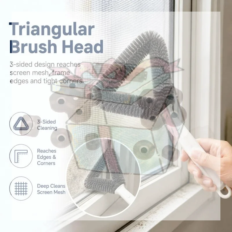 【CC】Screen Window Cleaning Brush With Stiff Dense Bristles No Need To Remove Screen Perfect For Home Daily Window Cleaning