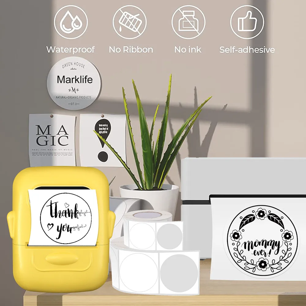 Умный портативный термопринтер B21 B1 P50 Bluetooth беспроводной самоклеящийся принтер для наклеек для подарка/домашнего творчества/маркинга