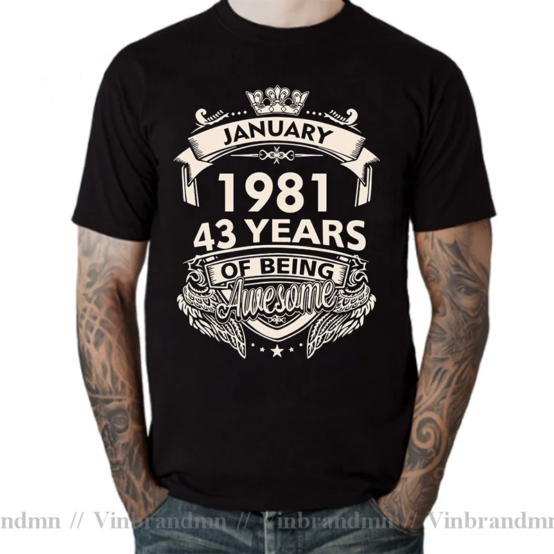 Awesome Born In 1981 November September October December January Febuary March April May June July August T Shirt Birthday Shirt