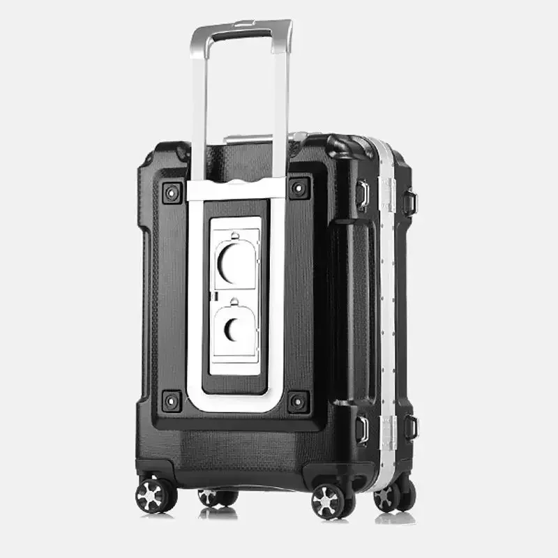 20 Inch Aluminum Frame Suitcase with Cup Holder Boarding Box 24 29 Inch Travel Case New Multifunctional Trolley Case