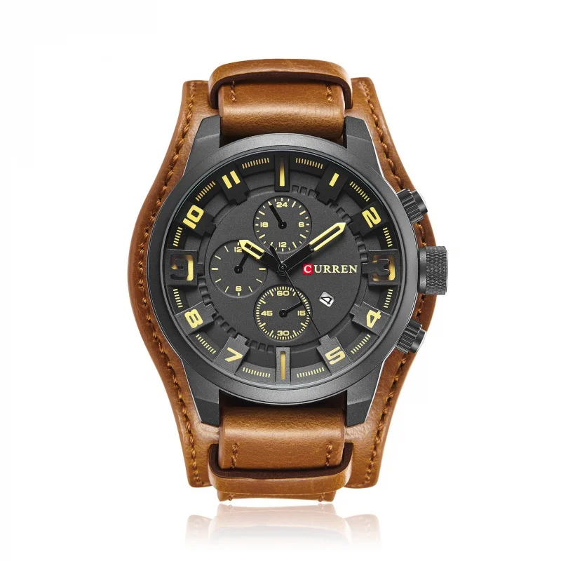 Curren 8225 ساعة للرجال التجارة الخارجية شعبية نمط ساعة مقاوم للماء ساعة التقويم ساعة كوارتز رجالية