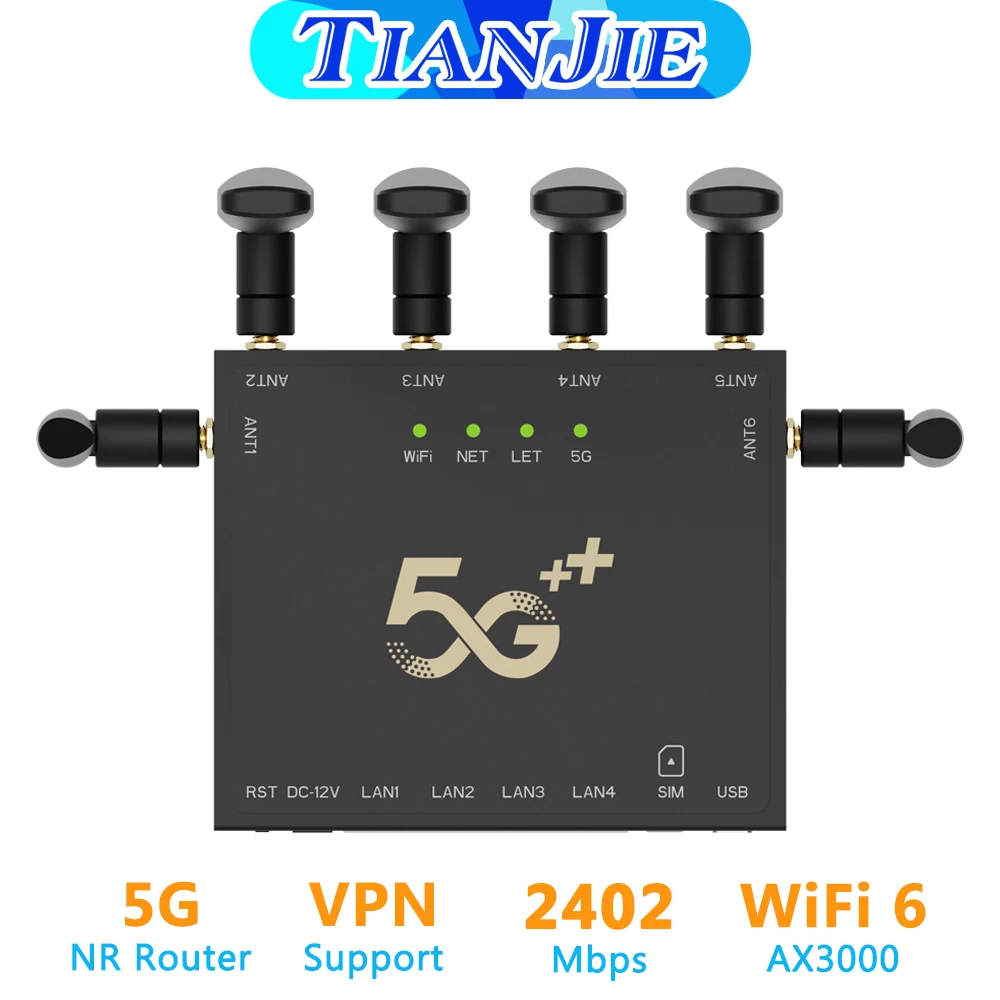 

TIANJIE 5G Wi-Fi-маршрутизатор со слотом для SIM-карты Беспроводной маршрутизатор 4G LTE Поддержка Wi-Fi 6 VPN-совместимый домашний сетевой маршрутизатор украин