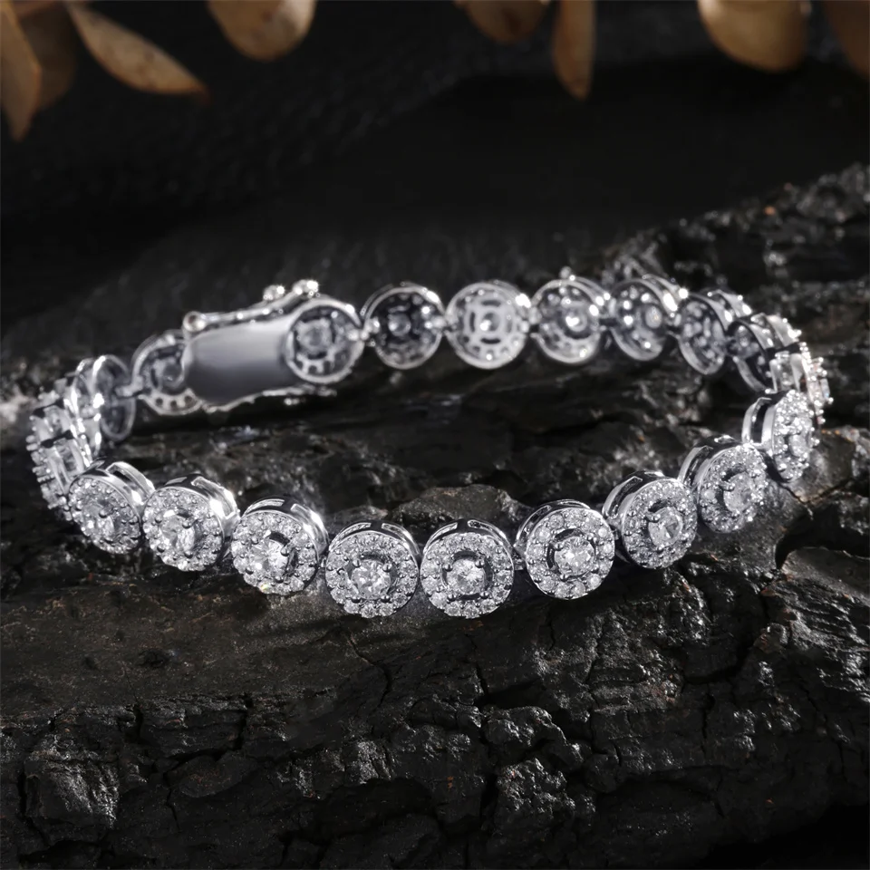 

RAKOL Luxury Round White Cubic Zirconia Bracelets Exquisite Shining Crystal Gold-plated Bracelet Wedding Bridal Jewelry Gift