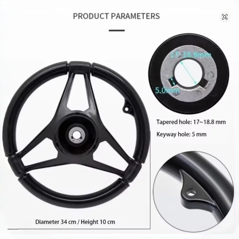Marine Steering Wheel With Assist Ball Boat Steering Wheel For Fishing Speedboat Yacht Universal Anti Slip Durable Power Knob PU view 6