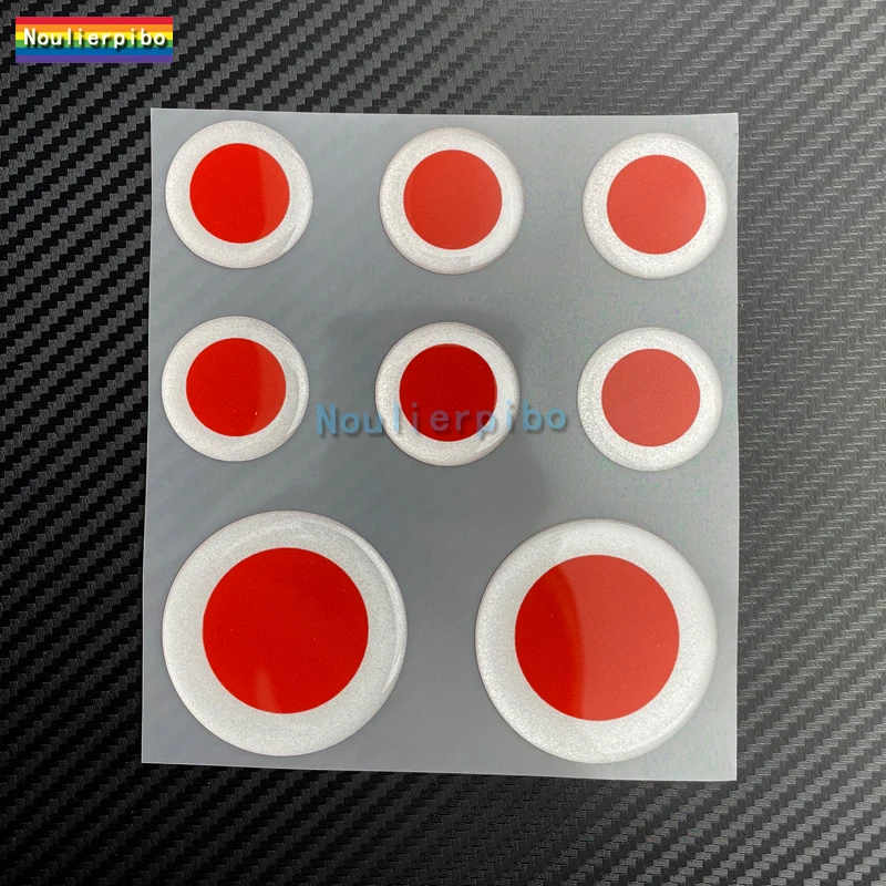 Japan Sticker Round Japan Flag Sticker 3D Car Sticker Vinyl Adhesive Embossed Epoxy Decal Car Bumper Door Dome Sticker