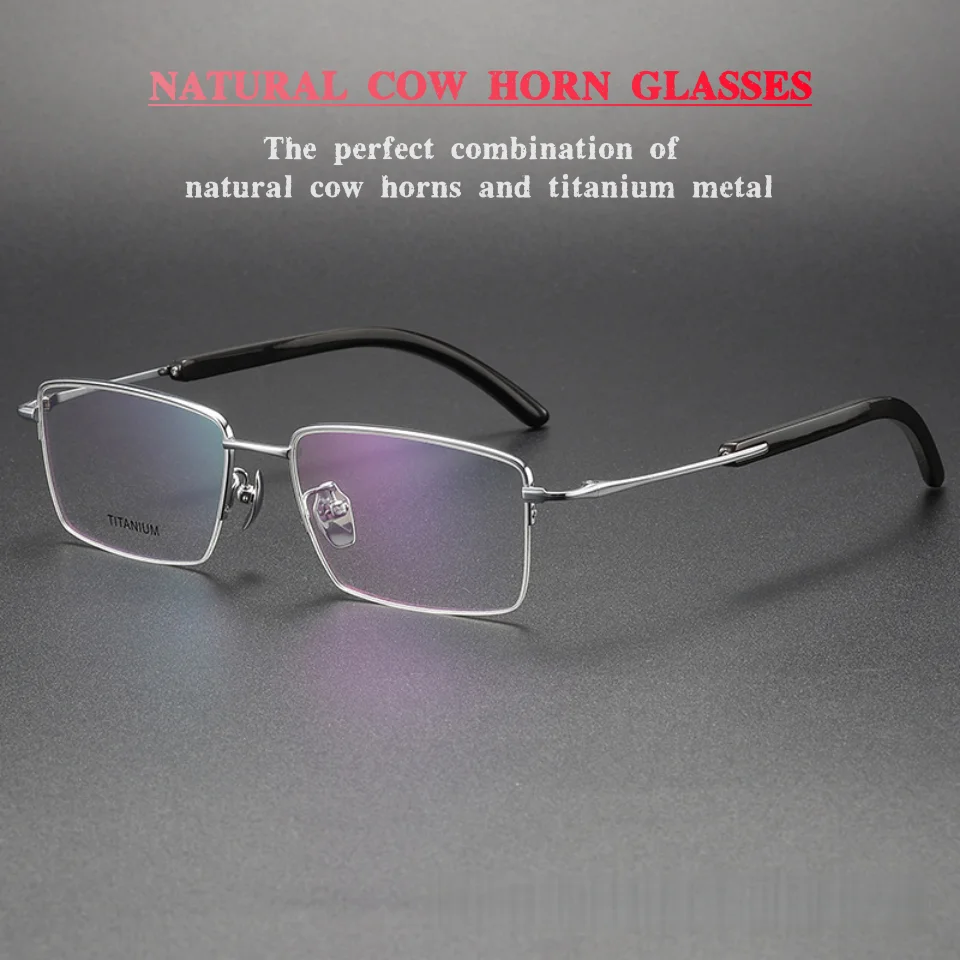 Men's Luxury Natural Horn Glasses Business Office Computer Anti Blue Light Prescription Optical Eyewear Women's Eyeglasses Frame