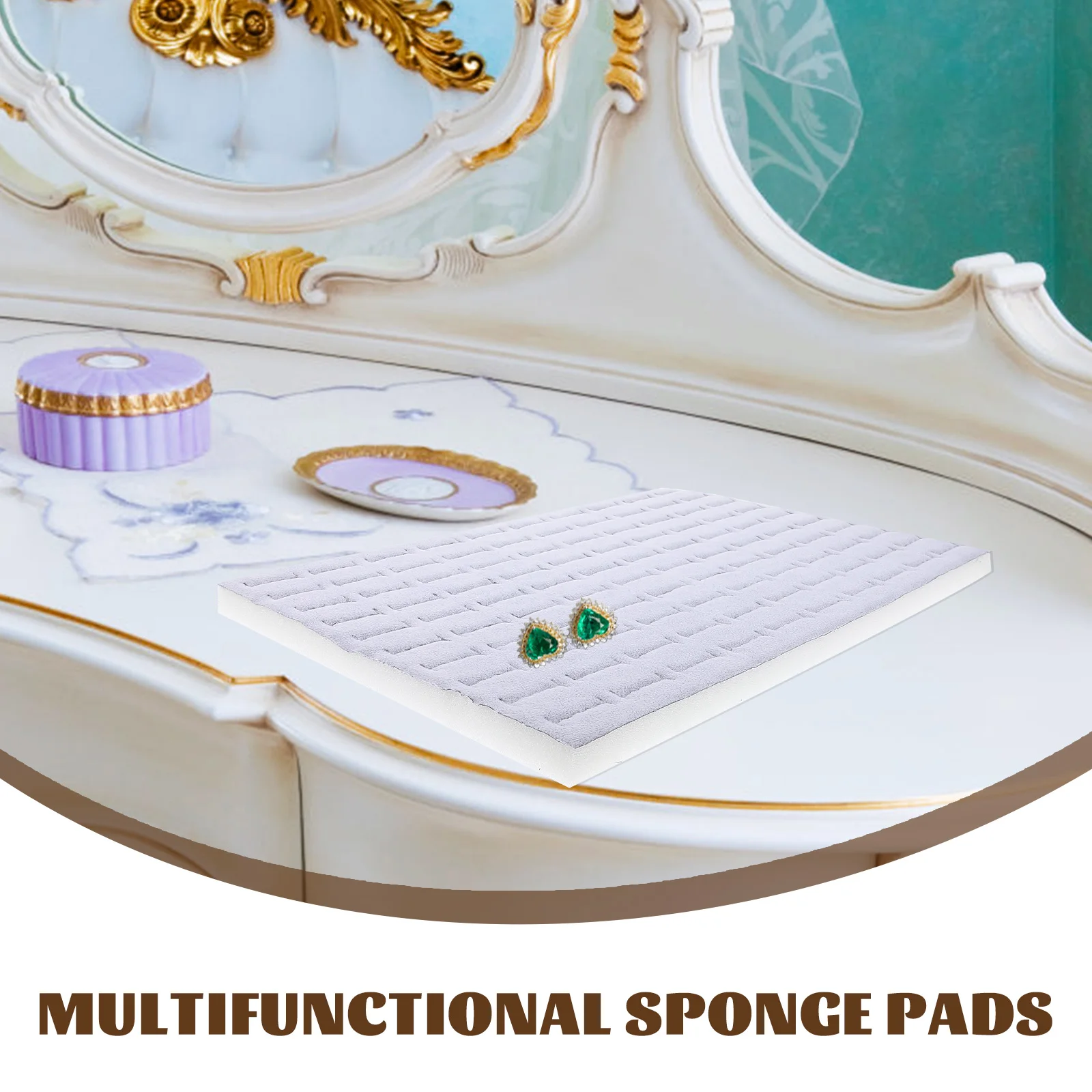 

2 pcs Sponge Rings Holder Inserts Diy Jewelry Box Organizer Insert Protective Scratch-Resistant Jewelry Tray Storage Display