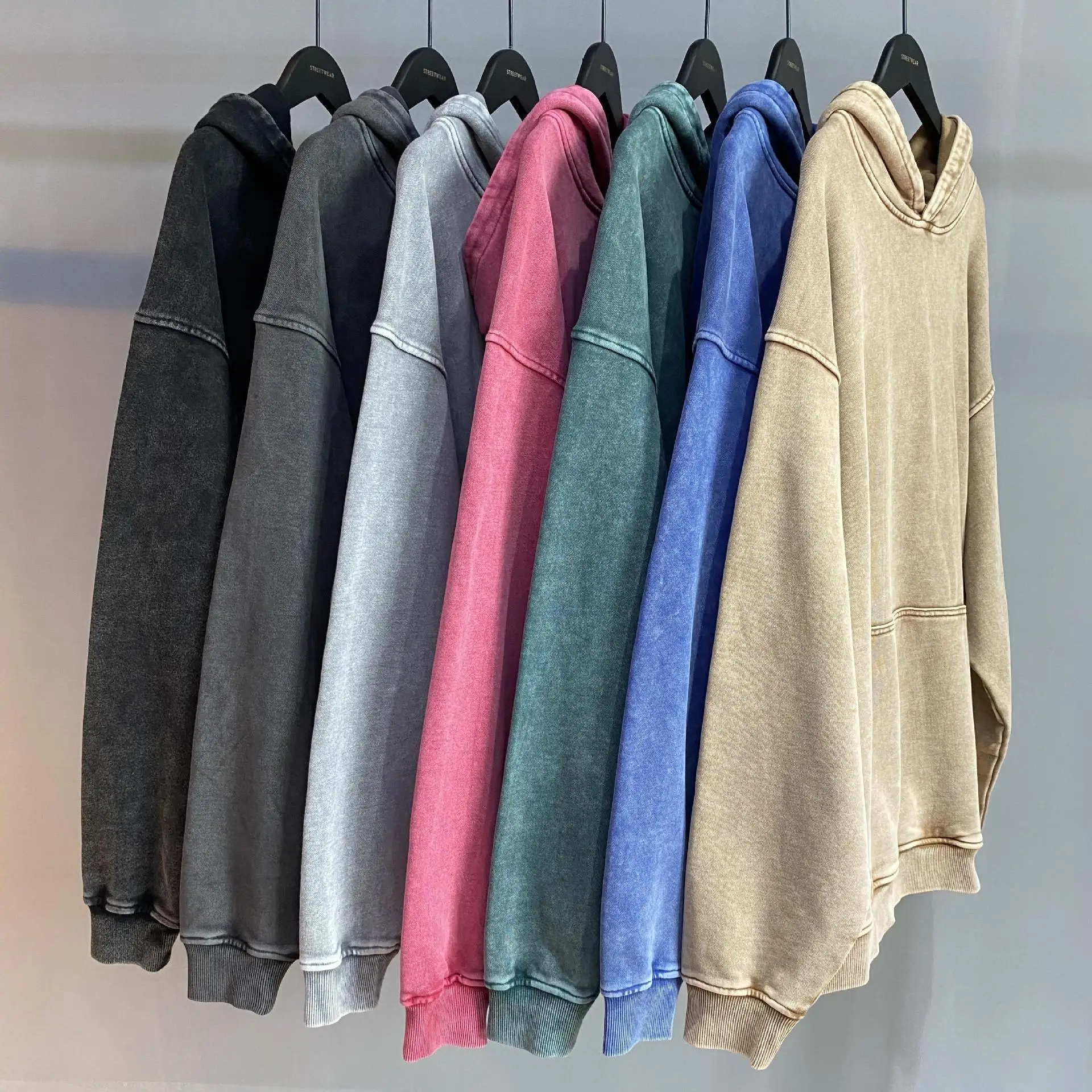 PFNW Washed Distressed Hooded Sweatshirts For Men And Women Loose Causal American Vintage Pullover Tops Spring 2025 New  28W5882