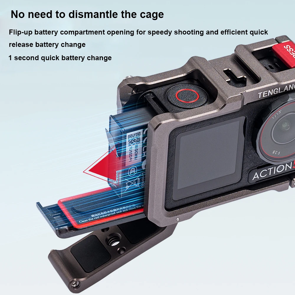 DJI OSMO アクション 5Pro 4 3 完全保護フレームケースクイックリリースコールドシュー 1/4 穴金属ケージカメラアクセサリー