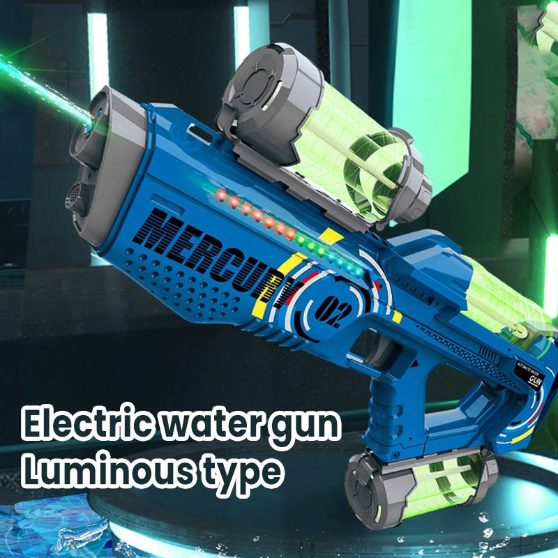 Kinderen Elektrische Waterpistool Zomer Kids Outdoor Speelgoed Waterpistool Volautomatische Hoge Capaciteit Verlichting Water Spelen Speelgoed Voor Kinderen