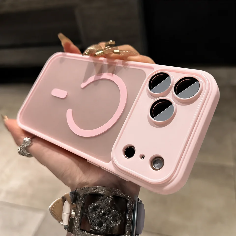 Funda nueva mate translúcida a prueba de golpes para iPhone 18 17 Air 16 15 11 Pro Max 13 12 14 Plus Mini carga inalámbrica magnética 2