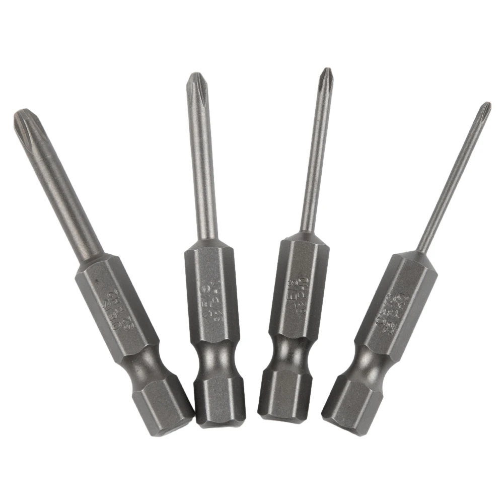 4 Pcs 50mm Cross Screwdriver Bits 6.35mm Hex Shank PH00/PH0/ PH/PH2 For Electric Screwdriver Drill Power Tool Accessories