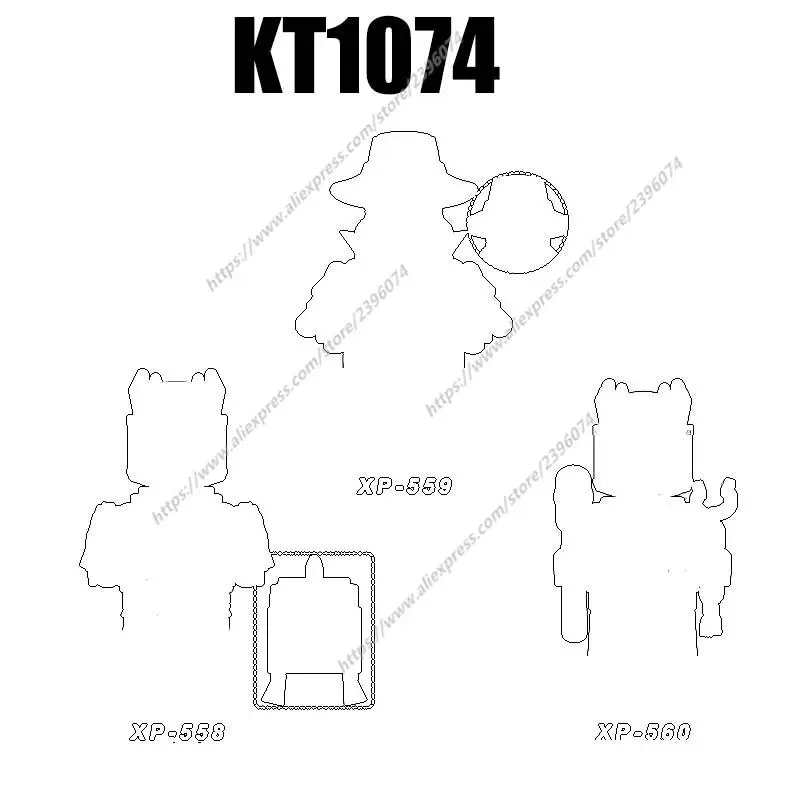액션 피규어 영화 액세서리 빌딩 블록 브릭 장난감, KT1074 KM66055 MG0207 XP558 XP559 XP5560