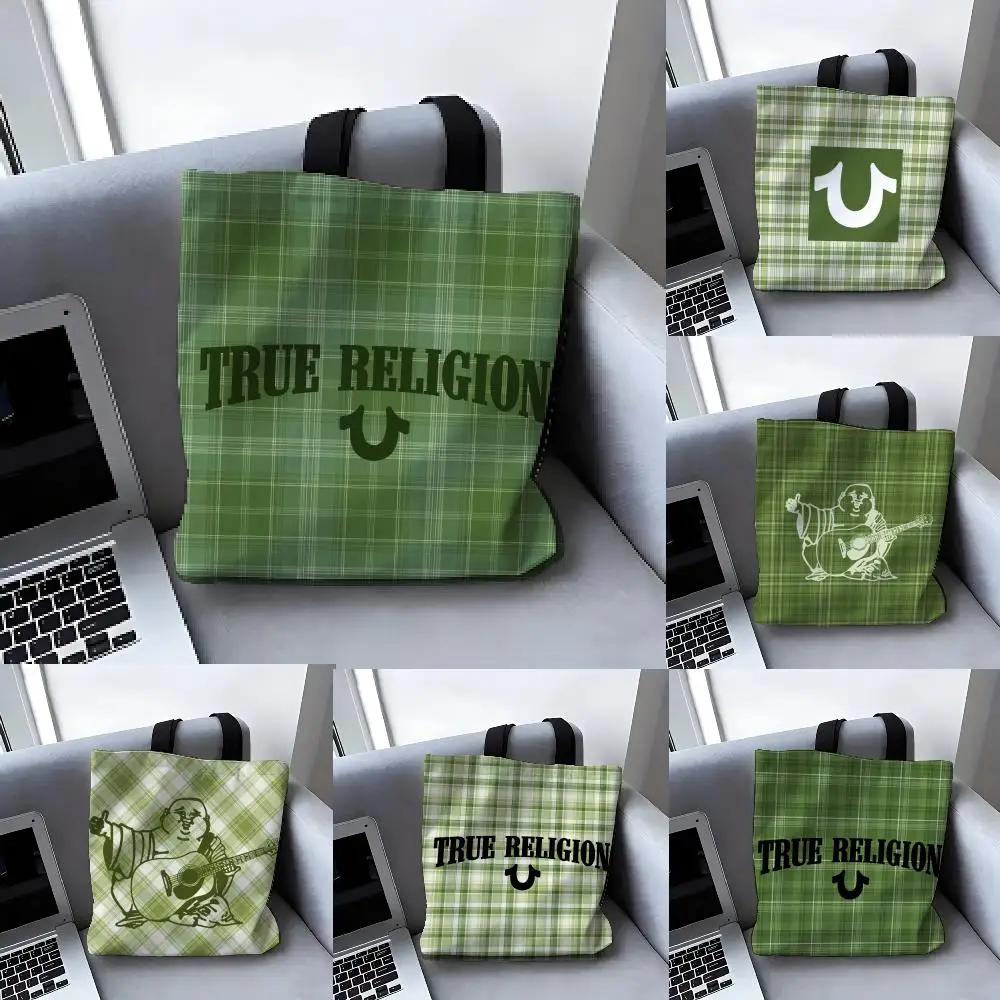 Private Youth Style T-True Religion Storage Bags Versatile LargeCapacity Canvas Shoulder Bag Women's Casual Versatile Tote Bag