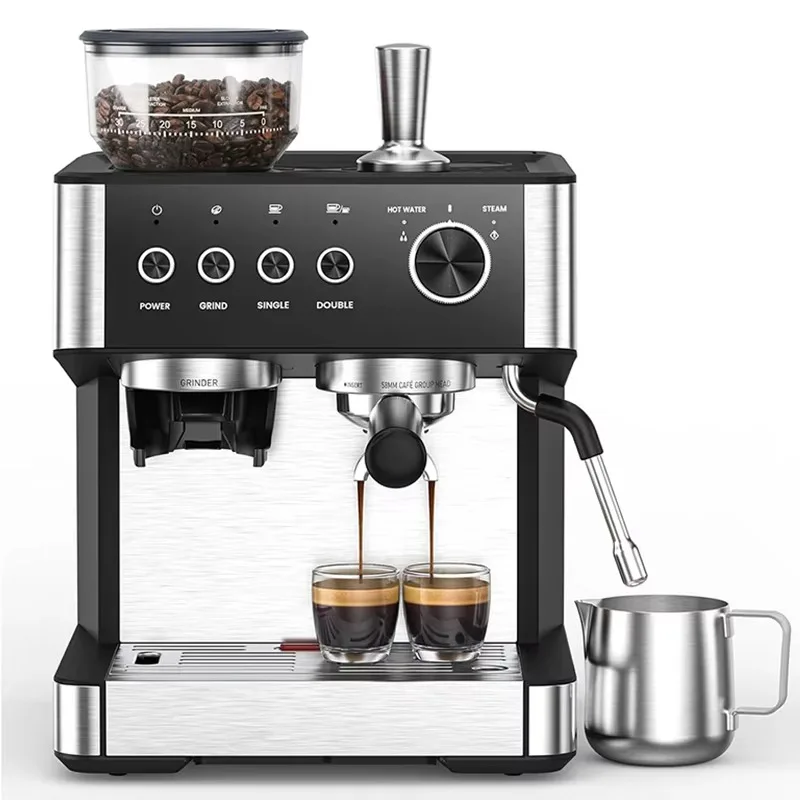 New Home 15 Bar Pump Professional Coffee Maker Manual Automatic Espresso Machines With Grinder