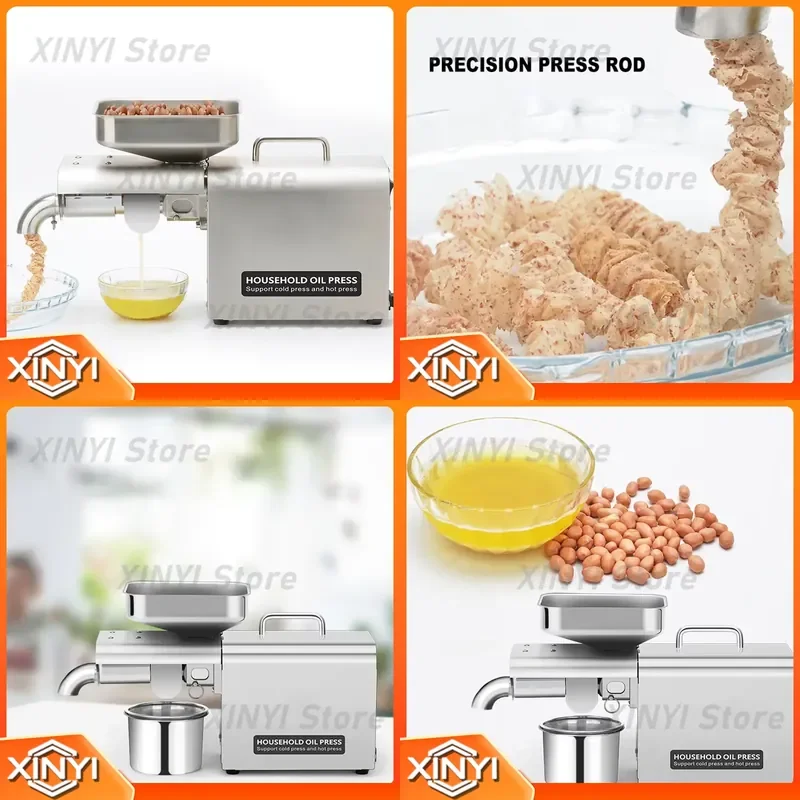 Stainless Steel Oil Presser for Household and Commercial Use Automatic Cold Hot Oil Extractor Expeller Machine for Cooking